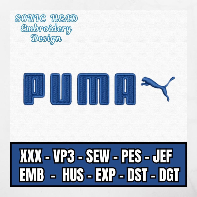 Puma Logo Embroidery Design Instant Download Digital File Machine Embroidery Puma Stitch Pattern Sport Logo Embroid 0