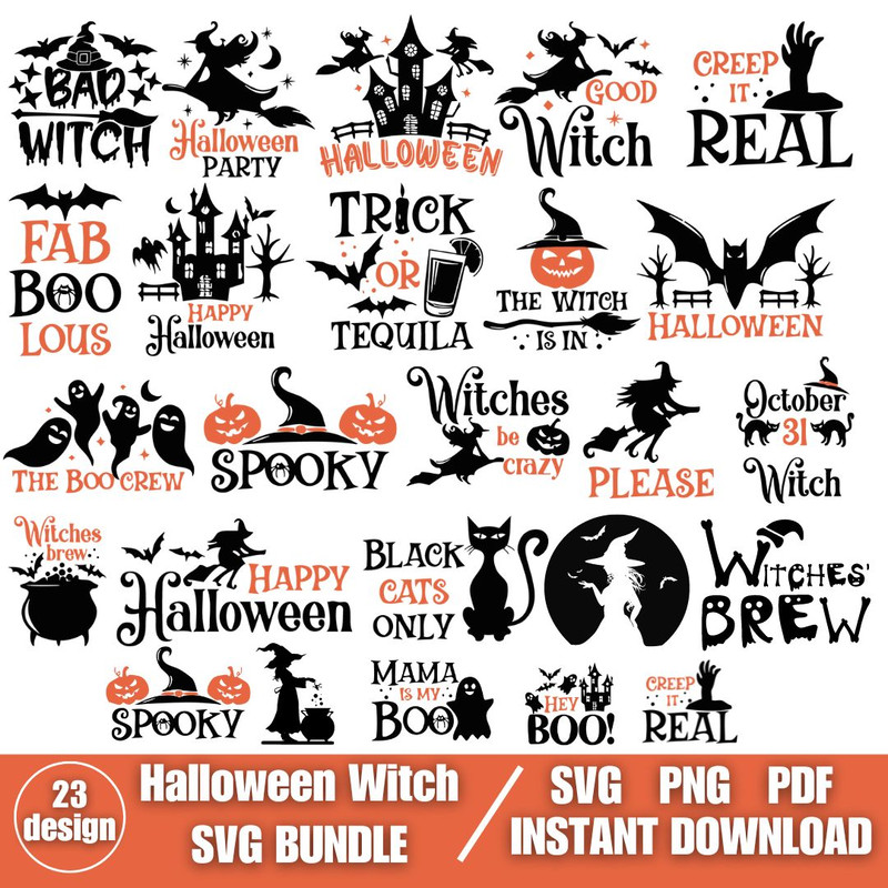 Halloween WITCH SVG Witch Silhouette Witch Bundle Halloween Svg Halloween Witch SVG Witch Clipart Witch Cut Files 0
