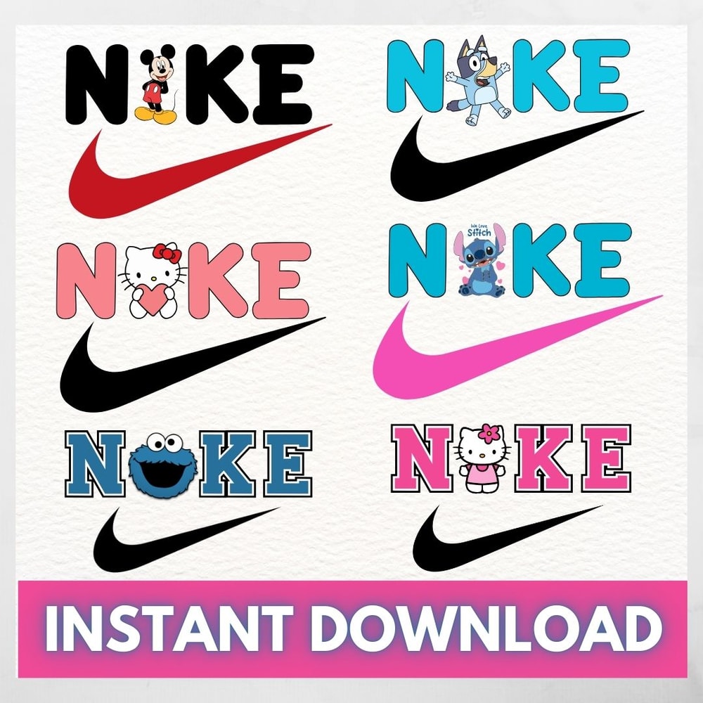 Cartoon Nike Logo SVG Bundle Nike Shoe SVG Cartoon Swoosh SVG Nike Logo Clipart Sports SVG Bundle Nike Cut Files 0