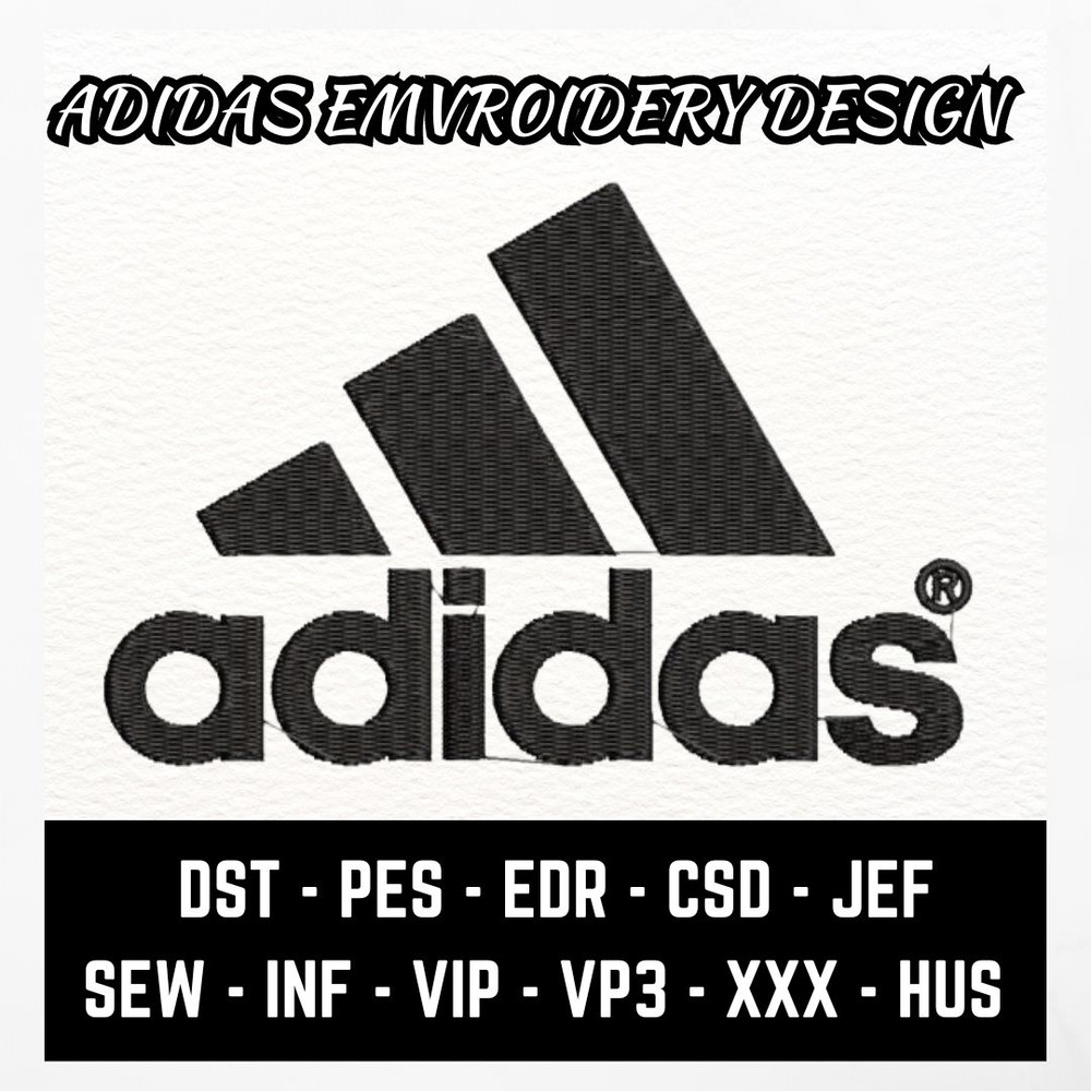 Adidas Embroidery Design Adidas Logo Stitch Custom Adidas Embroidery Adidas Embroidered Patches DIY Adidas Embroided 0