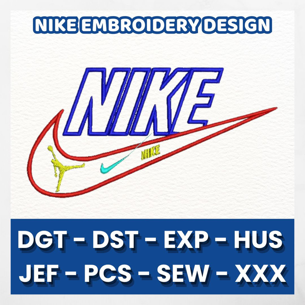 Nike Embroidery Design Sports Logo Digital Download Instant Download PES DST JEF EXP Machine Embroidery Pattern 0