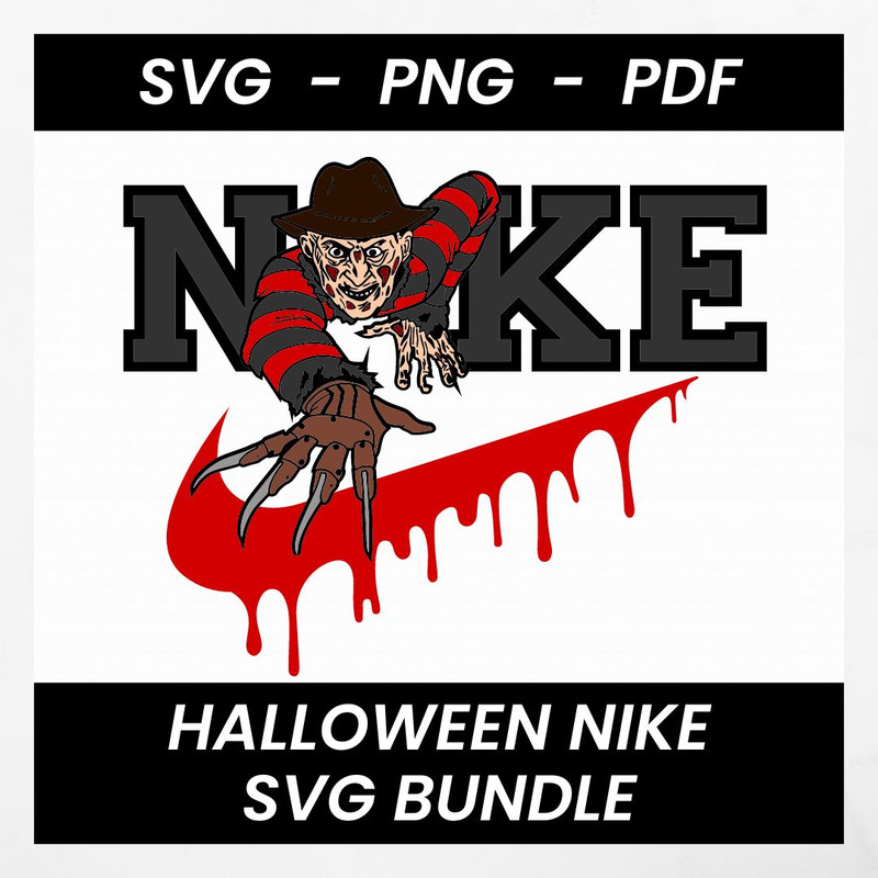 Halloween Nike SVG Spooky Nike Logo Nike Halloween Sports Logo SVG Nike Halloween Cut File SVG PNG PDF 0