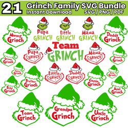 grinch family svg, team grinch svg, grinch christmas clipart, grinch face cut file, grinch png bundle, christmas svg