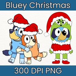 christmas bluey png bundle, bluey holiday clipart, 300 dpi bluey png files, christmas digital download, bluey christmas