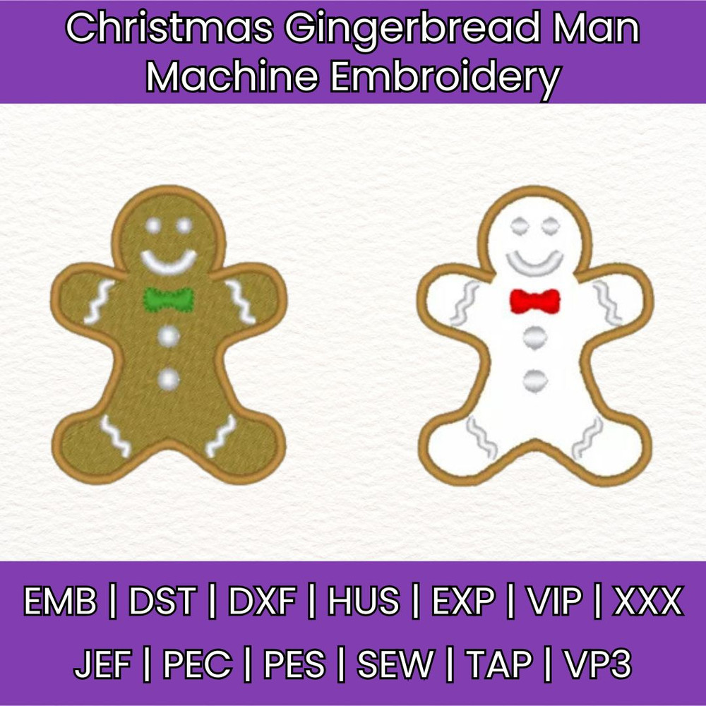 Christmas Gingerbread Man Machine Embroidery Design Holiday Gingerbread Embroidery Files Festive Gi 0