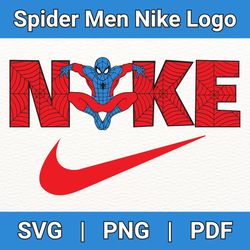 spider men nike svg logo, spider-man svg, nike logo svg, superhero cut files, cricut and silhouette, sidermen nike logo