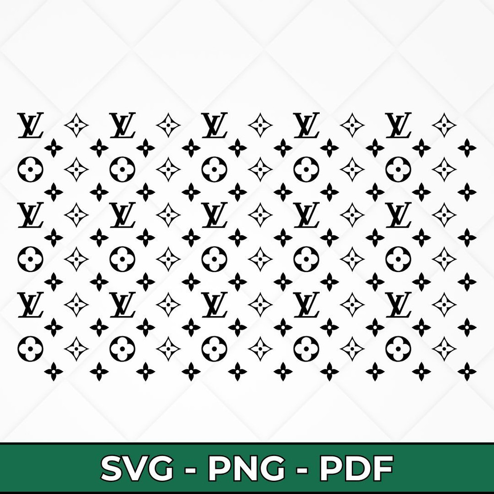 LV Logo Pattern SVG Luxury Monogram Print Designer Inspired Cut Files Digital Download For Cricut 0