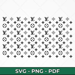 lv logo pattern svg, luxury monogram print, designer inspired cut files, digital download for cricut & sublimation