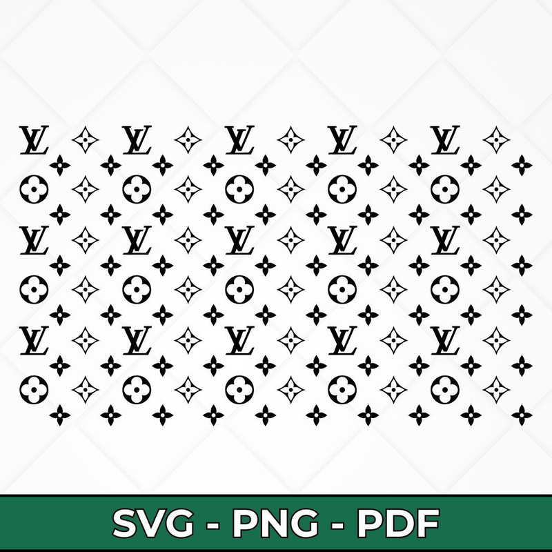 LV Logo Pattern SVG Luxury Monogram Print Designer Inspired Cut Files Digital Download For Cricut 0