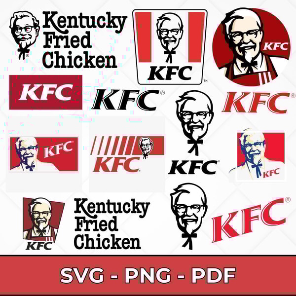 KFC SVG Bundle, Fast Food Logo SVG, Fried Chicken PNG, Colon | Inspire ...