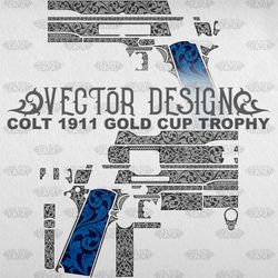 VECTOR DESIGN Colt 1911 Gold Cup Trophy Scrollwork