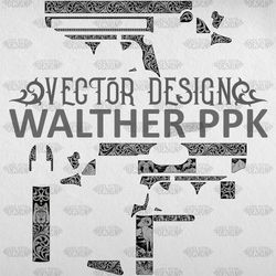 VECTOR DESIGN Walther PPK "Mountain sheep and wolf"