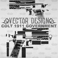 VECTOR DESIGN Colt 1911 government "American flag"