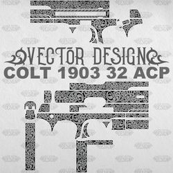VECTOR DESIGN Colt 1903 32 ACP Scroll