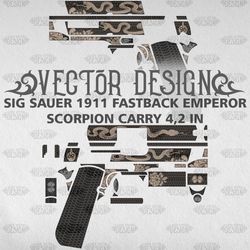 VECTOR DESIGN SIG SAUER 1911 FASTBACK EMPEROR SCORPION CARRY 4,2 IN "Snake and flowers"