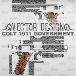 VECTOR DESIGN Colt 1911 government Scrollwork7