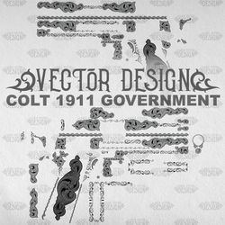 VECTOR DESIGN Colt 1911 government Scrollwork11