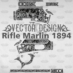 VECTOR DESIGN Rifle Marlin 1894 "Scrolls and deers"