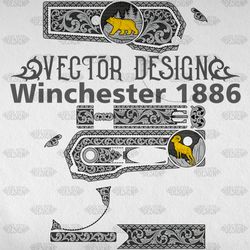 VECTOR DESIGN Winchester 1886 "Mountain Ram and Bear"