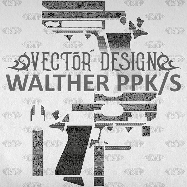 VECTOR DESIGN Walther PPK/S quot Aztec calendar quot Inspire Uplift VECTOR DESIGN Walther PPK/S quot Aztec calendar quot Inspire Uplift