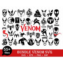 venom svg bundle, digital download, superhero svg, cut files, cricut, png, eps, dxf