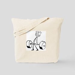 weight lifting penguin tote bag 28, tote bag, sport bag, student tote