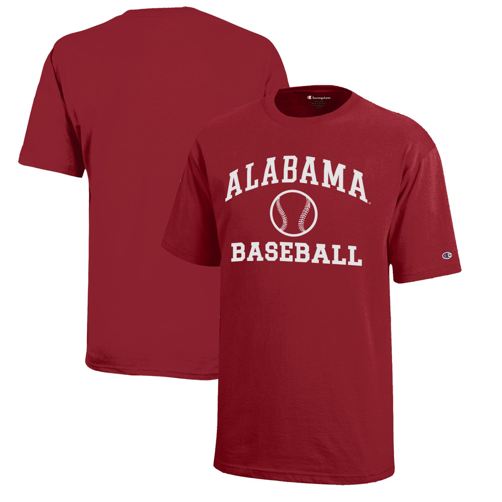 Alabama Crimson Tide Champion Youth Icon Logo Baseball T-Shirt - Crimson.jpg