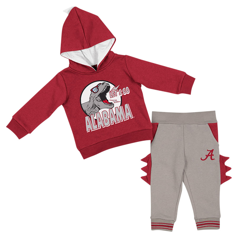 Alabama Crimson Tide Colosseum Infant Dino Pullover Hoodie and Pants Set - CrimsonGray.jpg