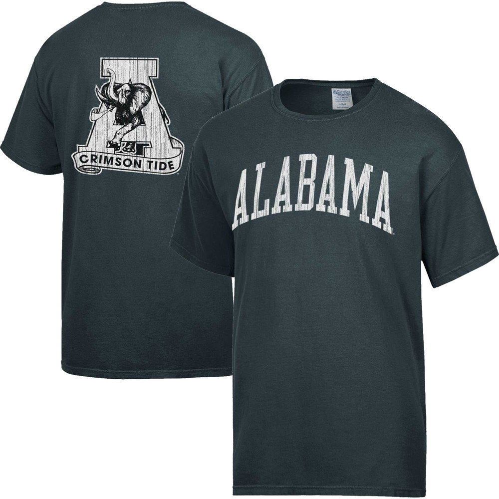 Alabama Crimson Tide Comfort Wash Vintage Arch 2-Hit T-Shirt - Charcoal.jpg
