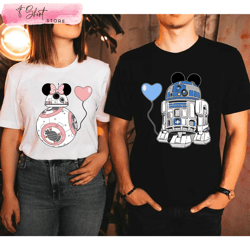 r2d2 bb8 star wars valentines shirt disney couples valentines gifts, custom shirt