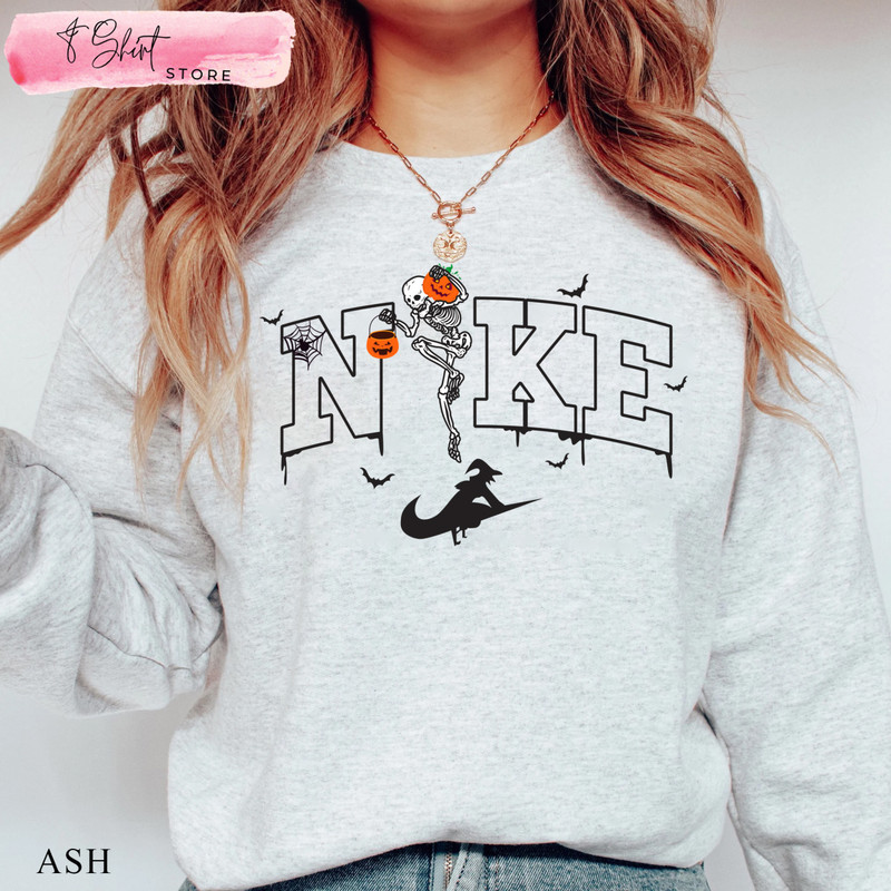 Vintage Nike Halloween Skeleton Pumpkin Sweatshirt, Fall Season - Happy Place for Music Lovers.jpg