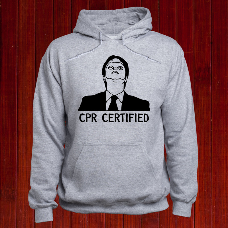 CPR certified hoodie Dwight Schrute hoody First Aid sweatshirt The Office pullover Nurse jumper Doctor hoodie Hospital sweater (T113).jpg