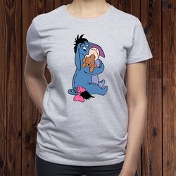 cute eeyore t shirt eeyore playing t shirt eeyore tshirt teddy bear tee shirt caring eeyore tee disney shirt (t62)