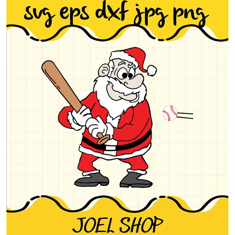 Baseball Santa Christmas SVG, Christmas SVG, Santa SVG, EPS, PNG, DXF.png