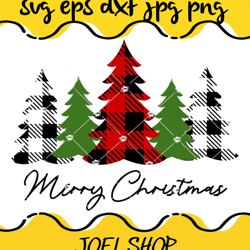 christmas tree svg  plaid buffalo check farm merry christmas