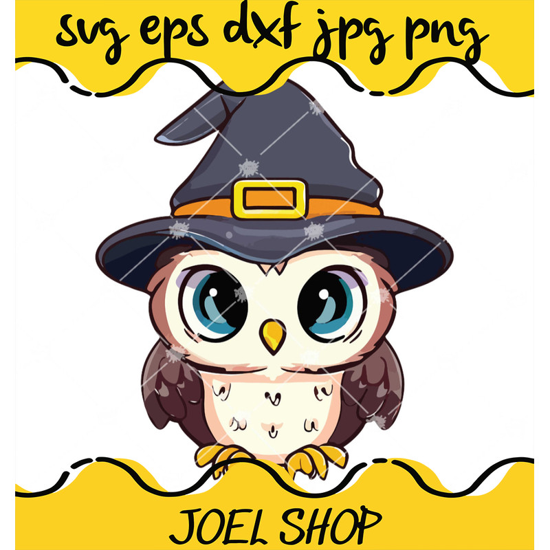 Cute Owl Halloween 2023 PNG, Witch Hat Halloween PNG.jpg
