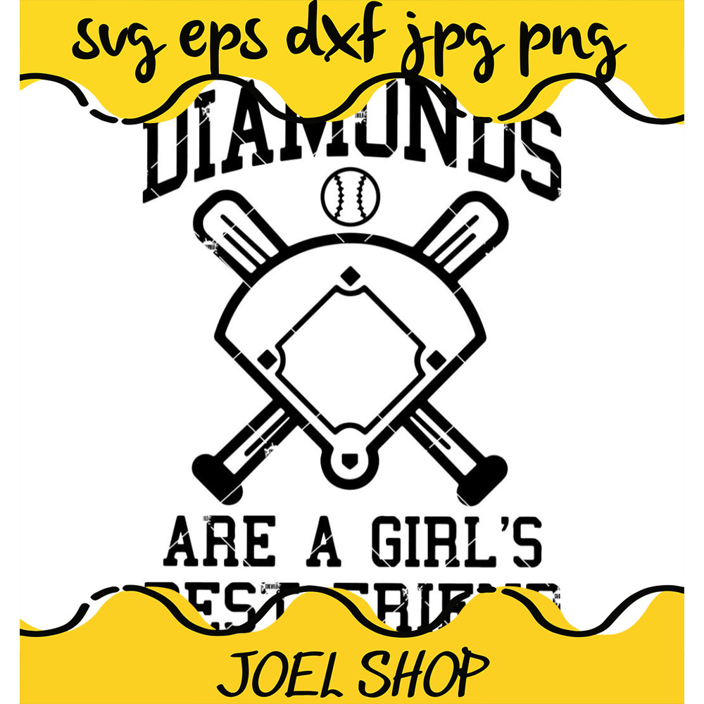 Diamonds Are A Girls Best Friend SVG, Cute Softball Tees SVG, Softball.jpg