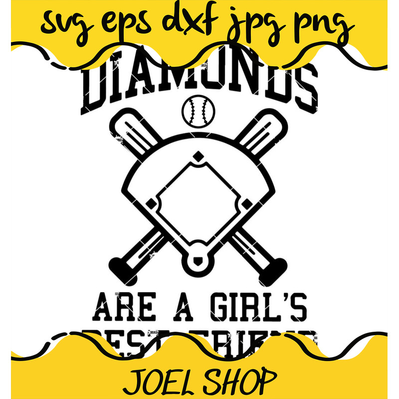 Diamonds Are A Girls Best Friend SVG, Cute Softball Tees SVG, Softball.jpg