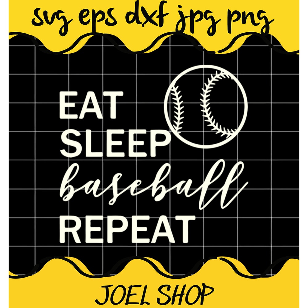 Eat Sleep Baseball Repeat cut file for cricut silhouette machine make .jpg