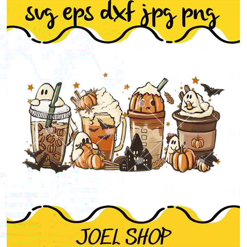 Fall Coffee PNG, Halloween Pumpkin Latte Drink Cup Spice PNG.jpg