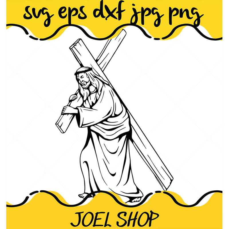 Jesus Carrying Cross Svg, Crucifixion Svg, Religious Christian Faith S.jpg