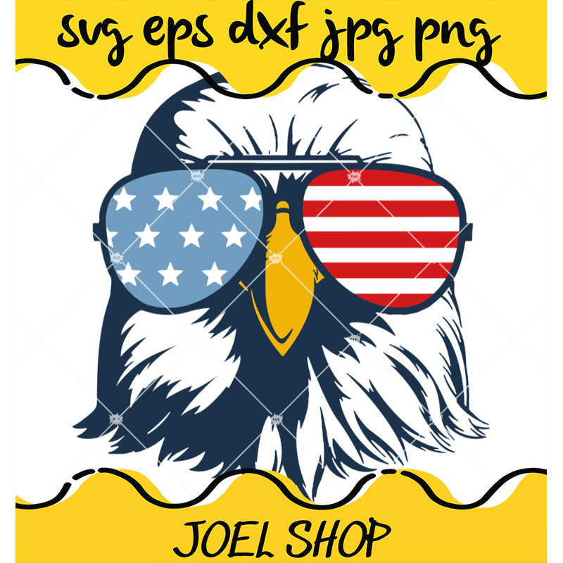 Patriotic Eagle With Sunglasses Svg, Eagle Svg, American Flag Svg.jpg