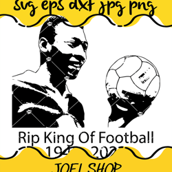 rip pele svg rip pele portrait svg rip king of football svg