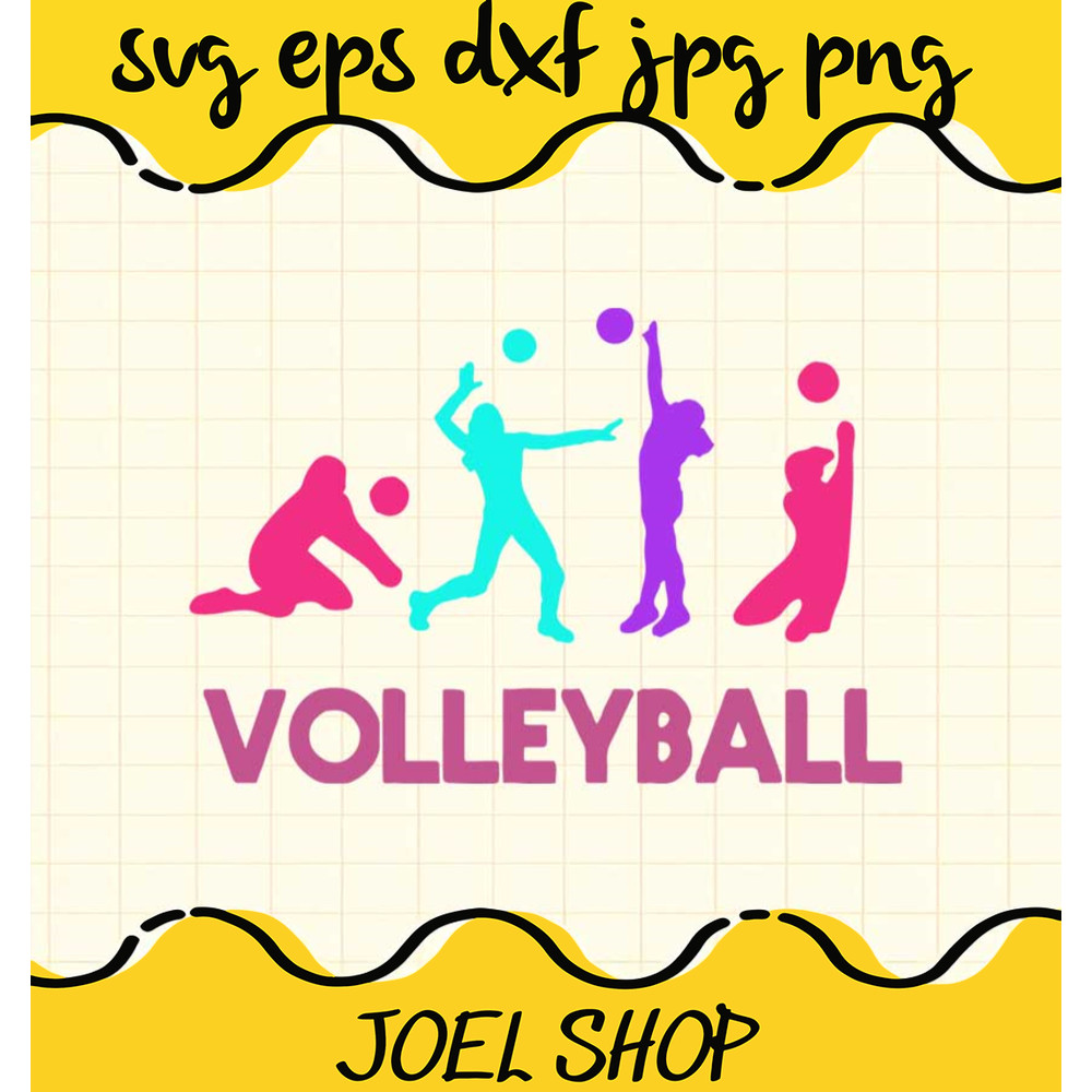 Volleyball Silhouette Retro Vintage cut file for cricut silhouette mac.jpg