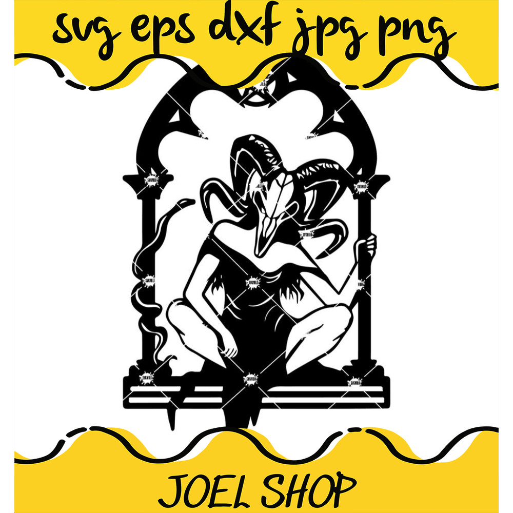 Gothic Window Lady Svg, Antlers Svg, Pagan Svg.jpg