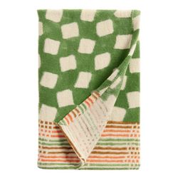 Rhea Green And White Check Block Print Hand Towel