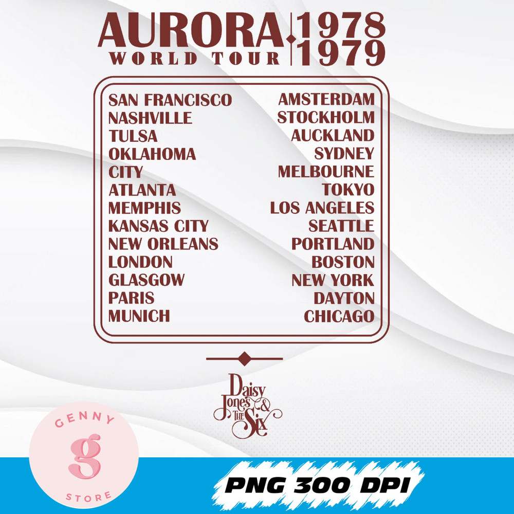 Vintage Daisy Jones And The Six Png, The Aurora World Tour Merch, Unisex Concert  Png, Taylor Jenkins Reid Png, Billy Du.jpg