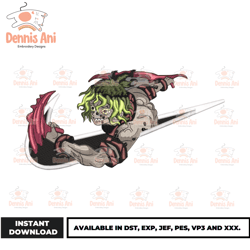 free anime embroidery design demon slayer , anime nike logo, anime embroidery, nike anime