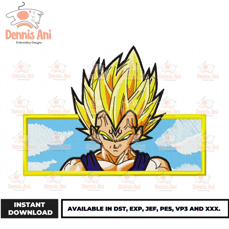 New Vegeta Design - DBZ - Emb File - Embroidery Market.png