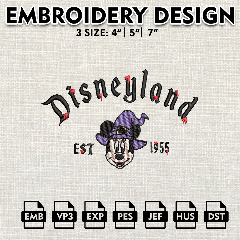 Disney Halloween Embroidery Designs, Halloween Machine Embroidery Pattern, Minnie Disneyland Halloween Embroidery files.jpg